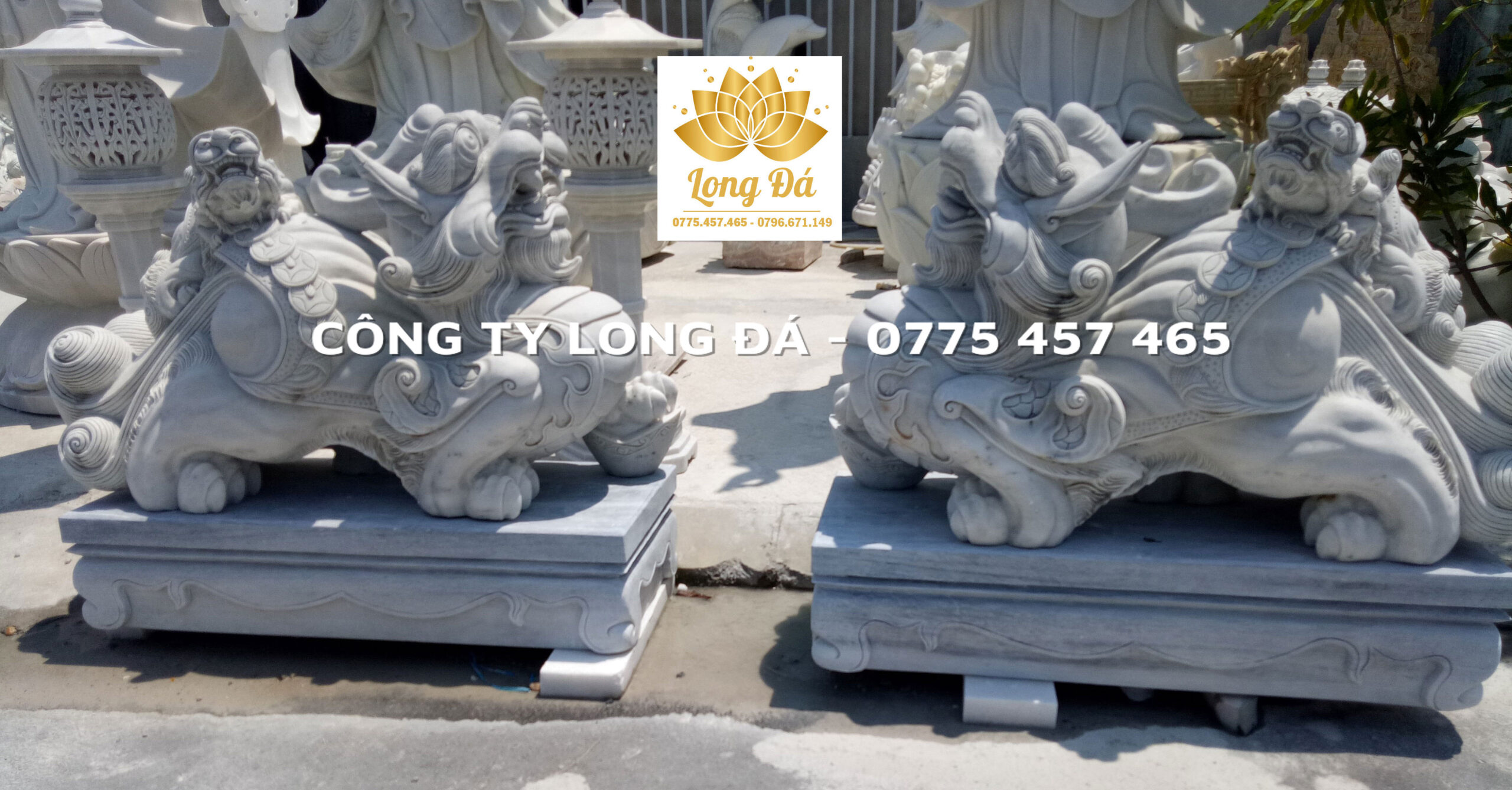Tượng tỳ Hưu bằng đá cẩm thạch Xám tự nhiên nguyên khối